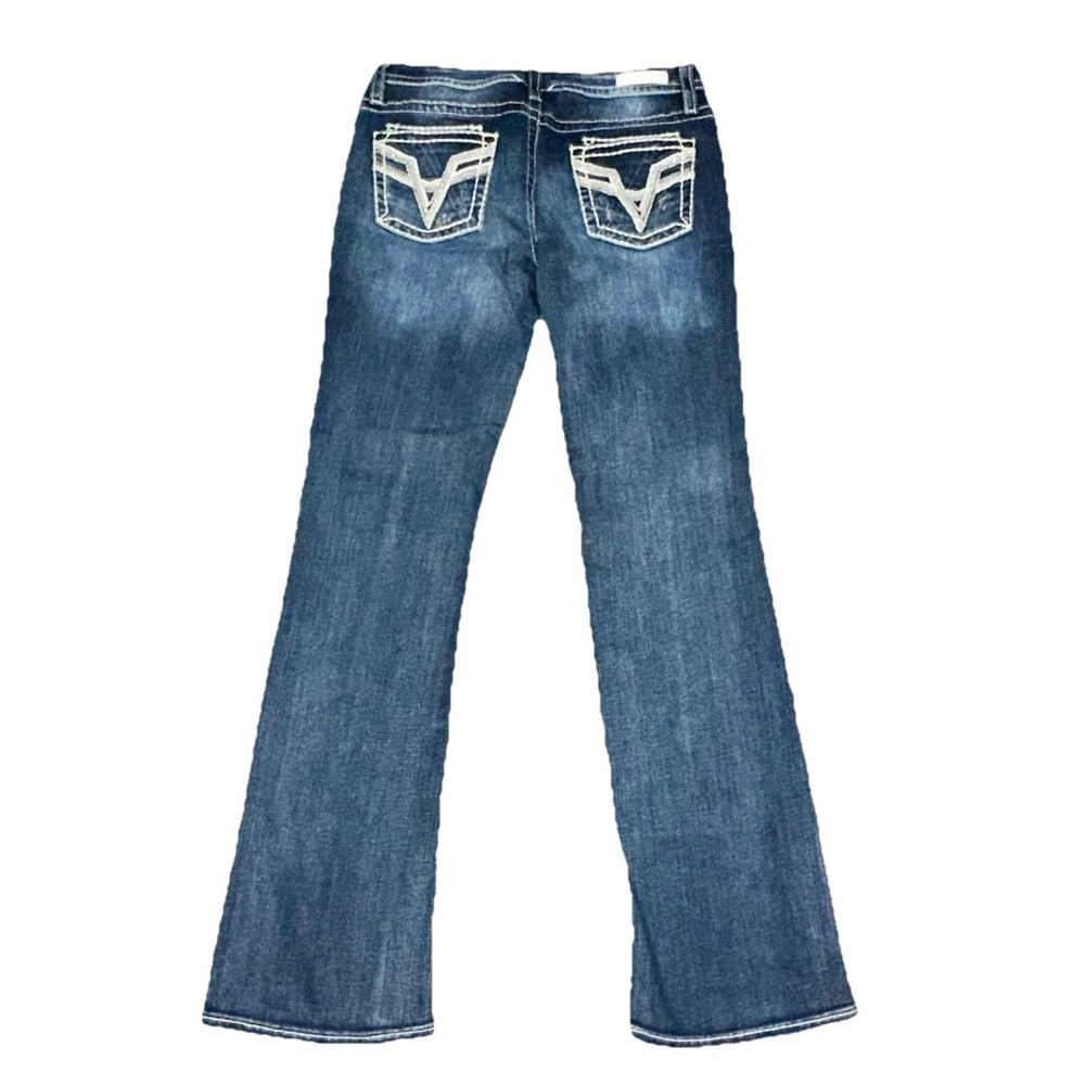 Vigoss Women 31 Kendra Bootcut Jeans Dark Wash Western Cowgirl Rodeo Distressed - Picture 4 of 10